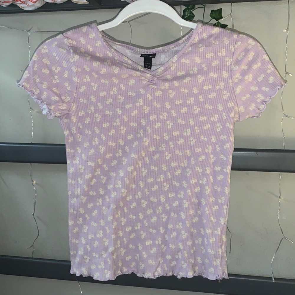 Art Class Lilac Floral Tee